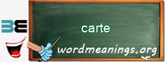 WordMeaning blackboard for carte